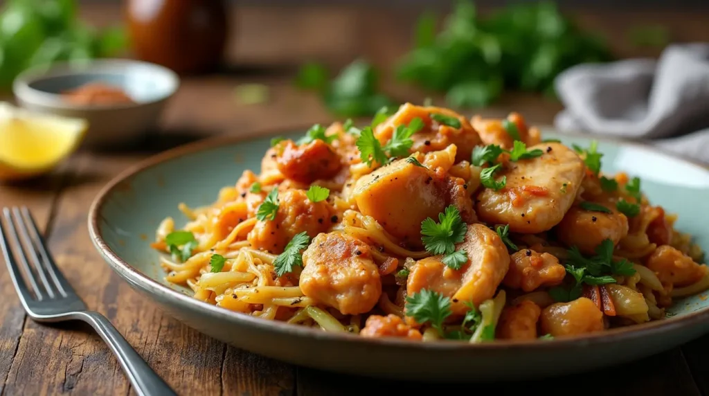 Chicken and cabbage stir fry